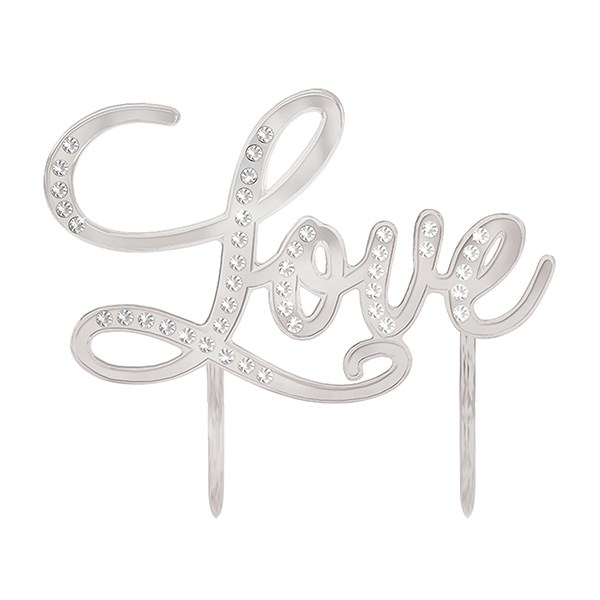 Cake Topper - Love - Silber